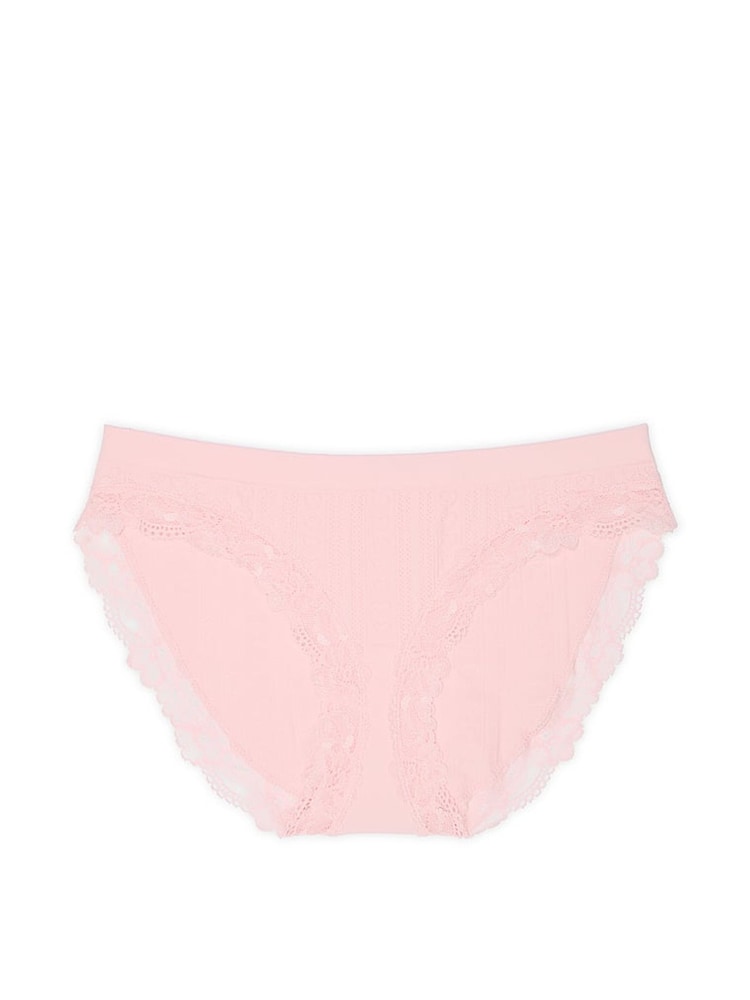 Victoria's Secret Pretty Blossom Pink Bikini Heart Pointelle Knickers - Image 3 of 3