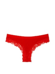 Victoria's Secret Lipstick Red Thong Heart Pointelle Knickers - Image 3 of 3