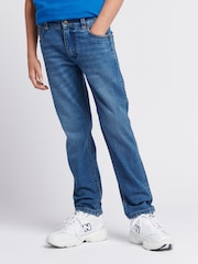 Wrangler Aqua Blue Boys Straight Fit Greensboro Regular Jeans - Image 1 of 10