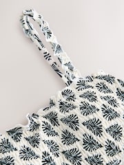 Cream/черный с принтом - Бикини топ-бандо со сборками - Image 7 of 8