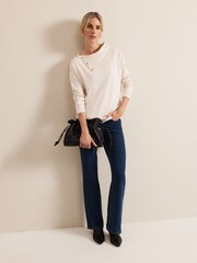 Phase Eight Cream Brienna Button Detail Top - Image 3 of 6