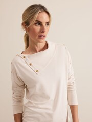 Phase Eight Cream Brienna Button Detail Top - Image 4 of 6