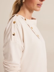 Phase Eight Cream Brienna Button Detail Top - Image 5 of 6
