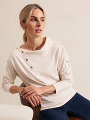 Phase Eight Cream Brienna Button Detail Top - Image 6 of 6