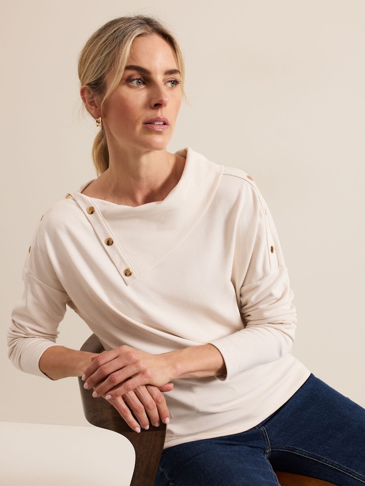 Phase Eight Cream Brienna Button Detail Top - Image 6 of 6