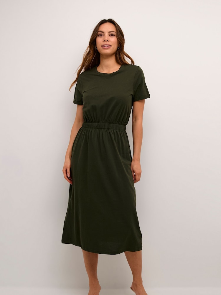 Kaffe KAcelina Short Sleeve Jersey 100% Cotton Dress - Image 1 of 5