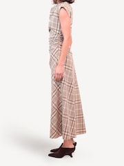 Simkhai Sand Plaid Burke Checked Draped Midi Dress - Image 7 of 7