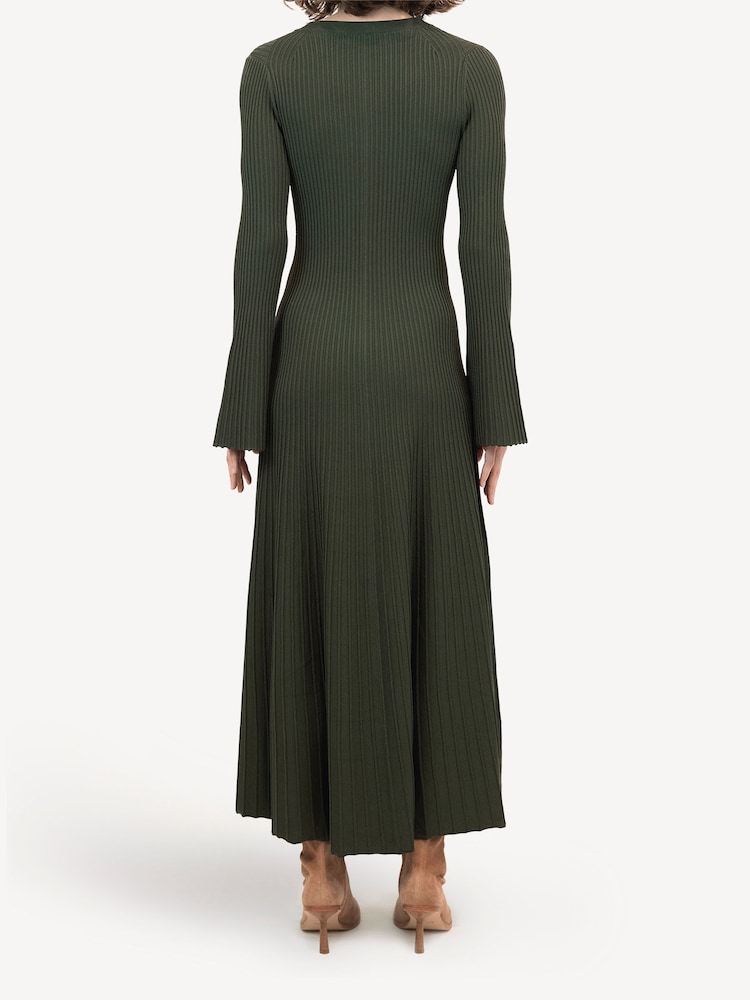 Simkhai Green Genna Ribbed Midi Dress - Image 2 of 3