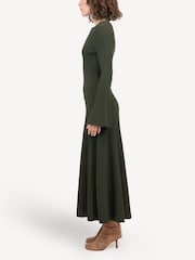 Simkhai Green Genna Ribbed Midi Dress - Image 3 of 3
