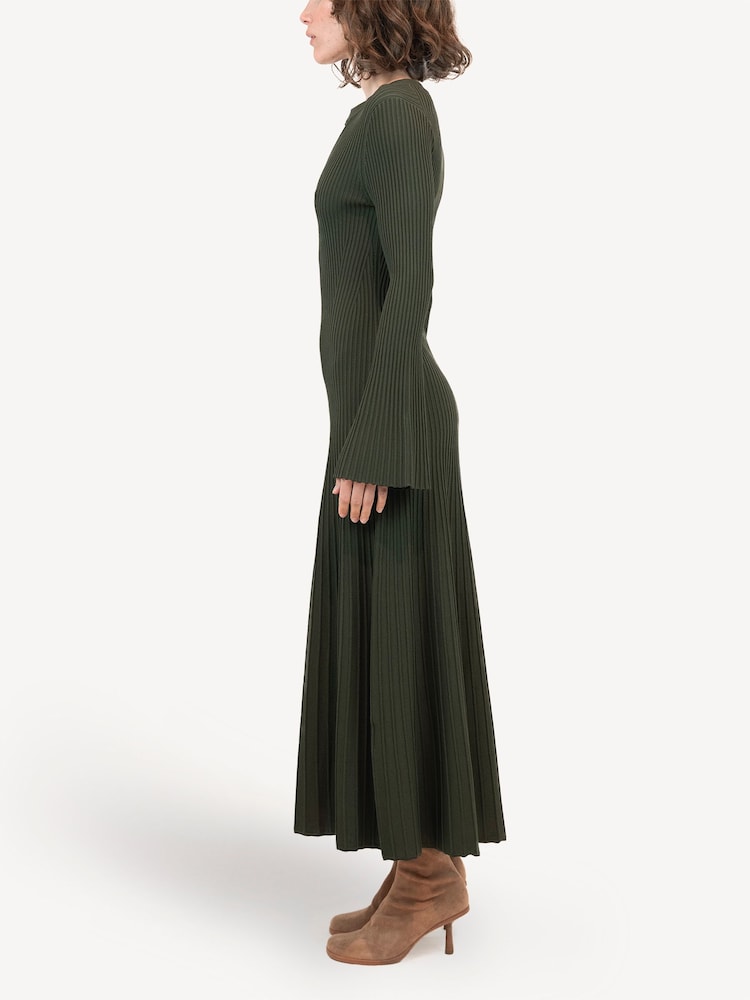Simkhai Green Genna Ribbed Midi Dress - Image 3 of 3