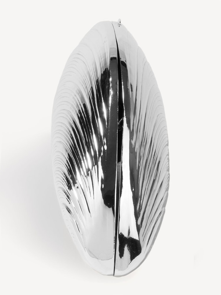Simkhai Silver Bridget Oyster Shell Clutch Bag - Image 2 of 4