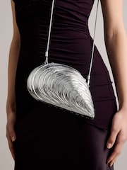 Simkhai Silver Bridget Oyster Shell Clutch Bag - Image 4 of 4