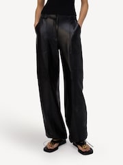 Simkhai Black Sofia Luxe Vegan Leather Cargo Trousers - Image 1 of 7