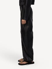 Simkhai Black Sofia Luxe Vegan Leather Cargo Trousers - Image 4 of 7