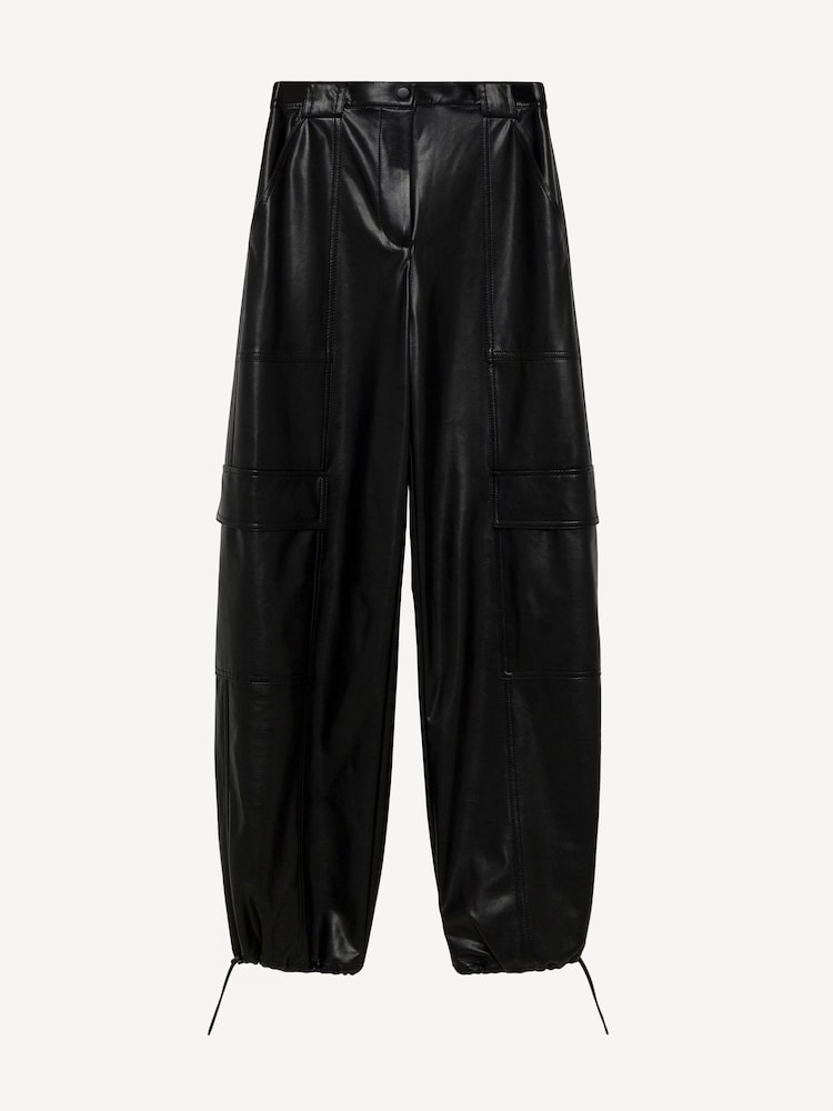 Simkhai Black Sofia Luxe Vegan Leather Cargo Trousers - Image 7 of 7