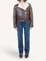 Simkhai Brown NYX Moto Jacket - Image 1 of 3