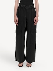 Simkhai Black Beatriz Wide Leg Cargo Trousers - Image 1 of 6