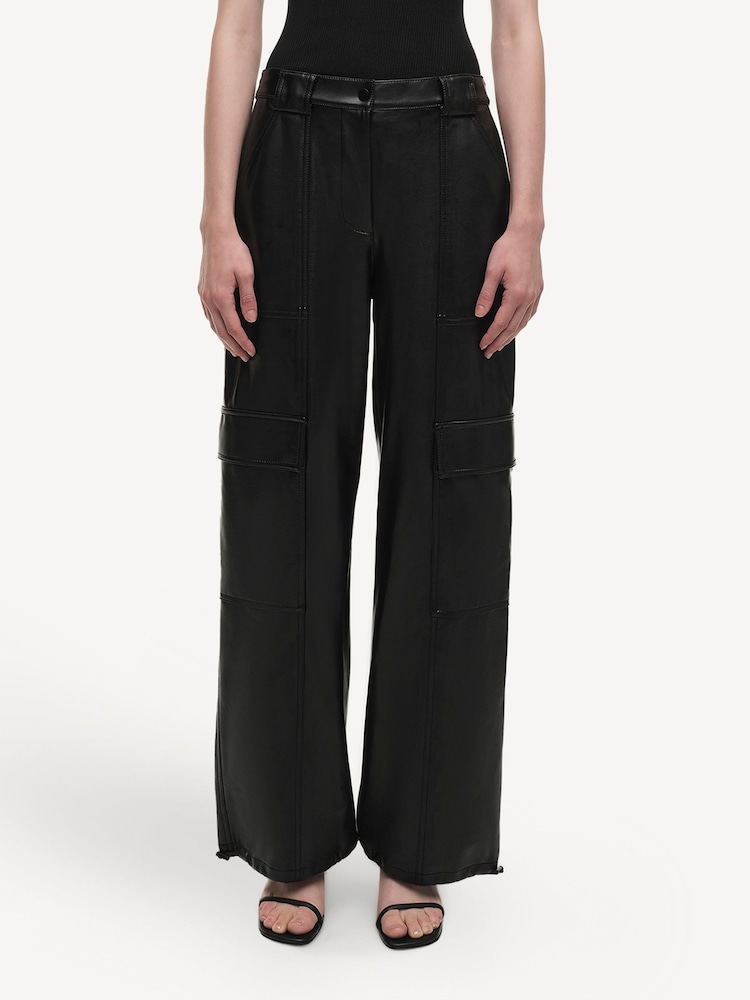 Simkhai Black Beatriz Wide Leg Cargo Trousers - Image 1 of 6