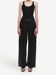 Simkhai Black Beatriz Wide Leg Cargo Trousers - Image 4 of 6
