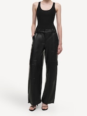 Simkhai Black Beatriz Wide Leg Cargo Trousers - Image 5 of 6