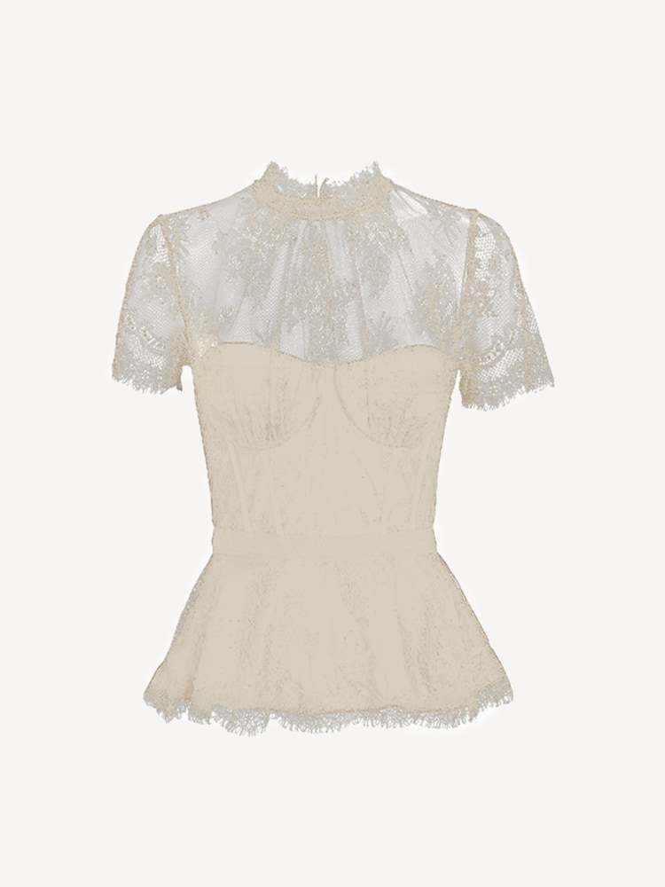 Simkhai Champagne Kehlani Lace Bustier Top - Image 7 of 7 Simkhai Champagne Kehlani Lace Bustier Top - Image 7 of 7