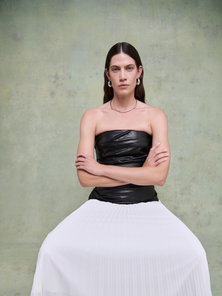 Simkhai Black Arie Strapless Bustier Midi Dress - Image 5 of 5