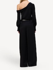 Simkhai Black Alice Satin One Shoulder Blouse - Image 2 of 3