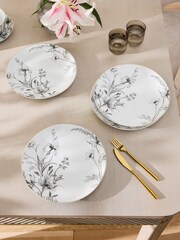 Lipsy Set of 4 White Floral Dinner Plates - Image 2 of 3