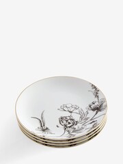 Lipsy Set of 4 White Floral Side Plates - Image 1 of 3