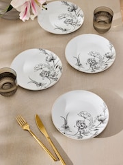 Lipsy Set of 4 White Floral Side Plates - Image 2 of 3