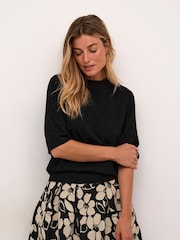 Cream Regular Fit CRShimra Metalic Knit Black Blouse - Image 1 of 6