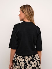 Cream Regular Fit CRShimra Metalic Knit Black Blouse - Image 2 of 6