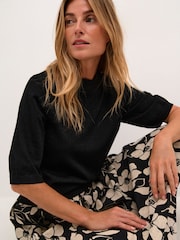 Cream Regular Fit CRShimra Metalic Knit Black Blouse - Image 4 of 6