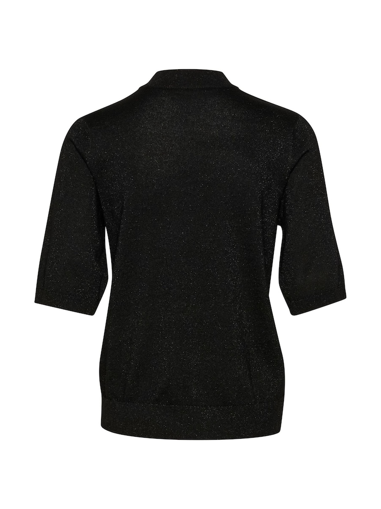 Cream Regular Fit CRShimra Metalic Knit Black Blouse - Image 6 of 6
