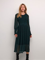 Cream Green CRMaggi Smock Chiffon Long Sleeve Dress - Image 1 of 5