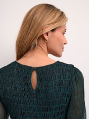 Cream Green CRMaggi Smock Chiffon Long Sleeve Dress - Image 3 of 5