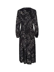 Cream CRLova V-Neck Buttons Long Sleeve Black Dress - Image 5 of 5