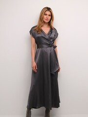 Cream Grey CRLoretta Short Sleeve Wrap Dress - Image 1 of 5