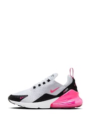 Nike White/Pink Air Max 270 Trainers - Image 2 of 11