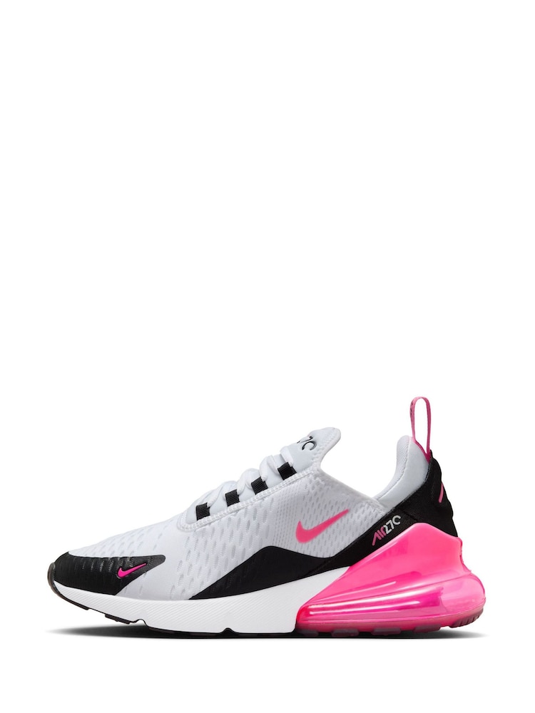 Nike White/Pink Air Max 270 Trainers - Image 2 of 11
