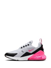 Nike White/Pink Air Max 270 Trainers - Image 4 of 11
