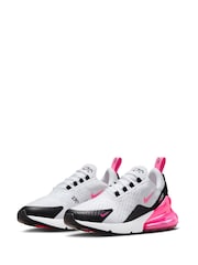Nike White/Pink Air Max 270 Trainers - Image 5 of 11