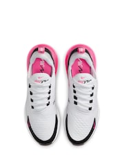 Nike White/Pink Air Max 270 Trainers - Image 6 of 11