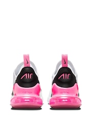 Nike White/Pink Air Max 270 Trainers - Image 7 of 11