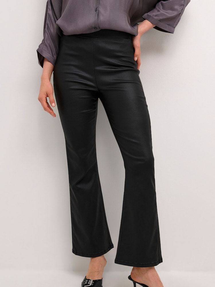 Cream CRTania Cropped Flared Black Trousers - Image 1 of 6