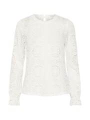 Cream Crtiley Lace Long Sleeve White Blouse - Image 5 of 6