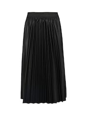 Cream CRPoppi Plissé Elastic Waist Midi Black Skirt - Image 5 of 6