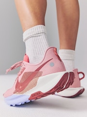 Nike Pink/White ReactX Pegasus Trail 5 Running Shoes - Image 2 of 7