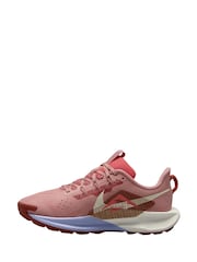 Nike Pink/White ReactX Pegasus Trail 5 Running Shoes - Image 5 of 7