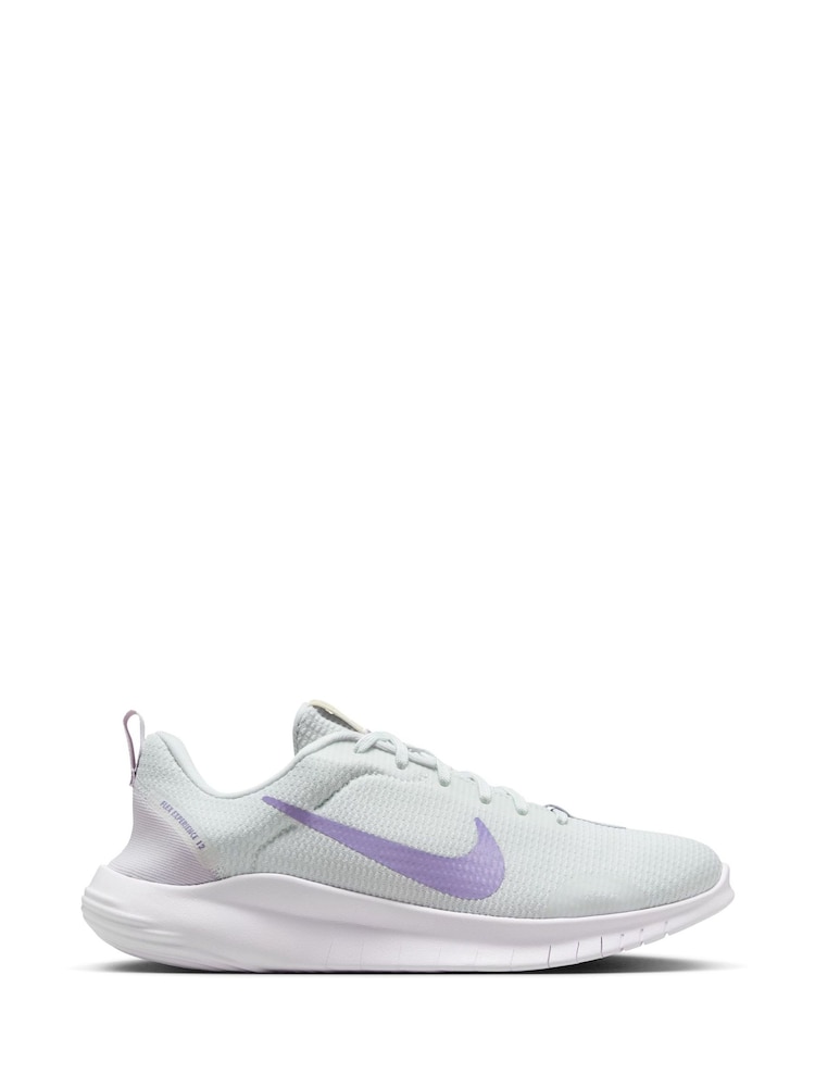 Nike White/Purple Flex Experience Run 12 Road Running Trainers - Image 1 of 9